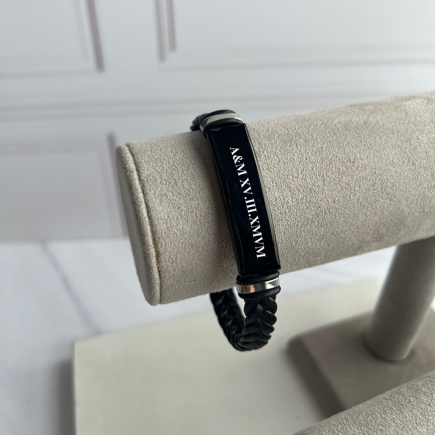 Pulsera caucho barrita negra