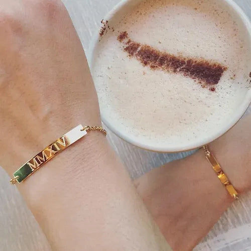 Dúo Pulsera Cassie grabada