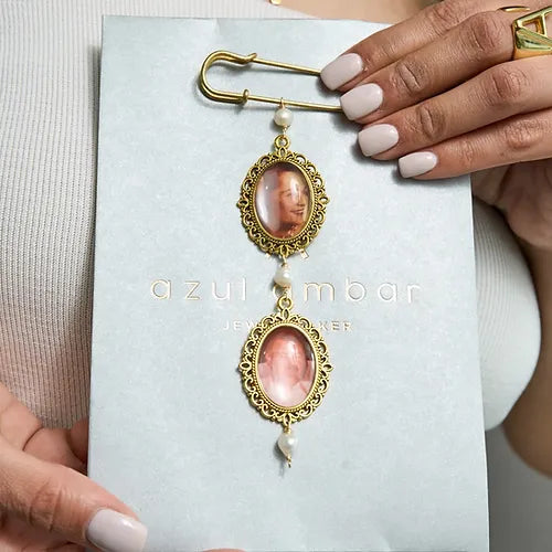 Relicario con foto boda dorado