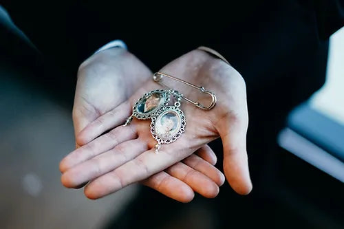 Relicario con foto boda plateado
