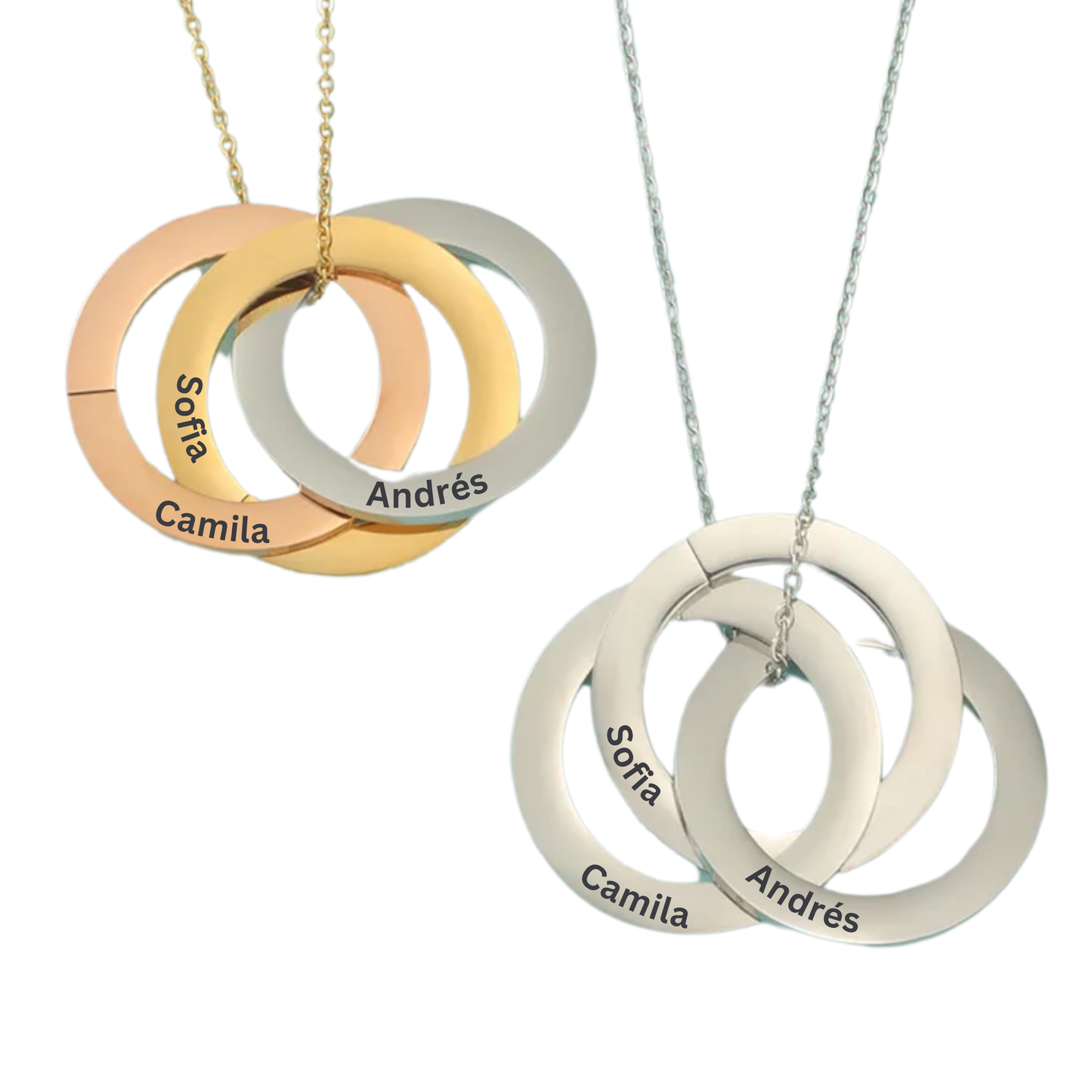 Collar círculos grabados