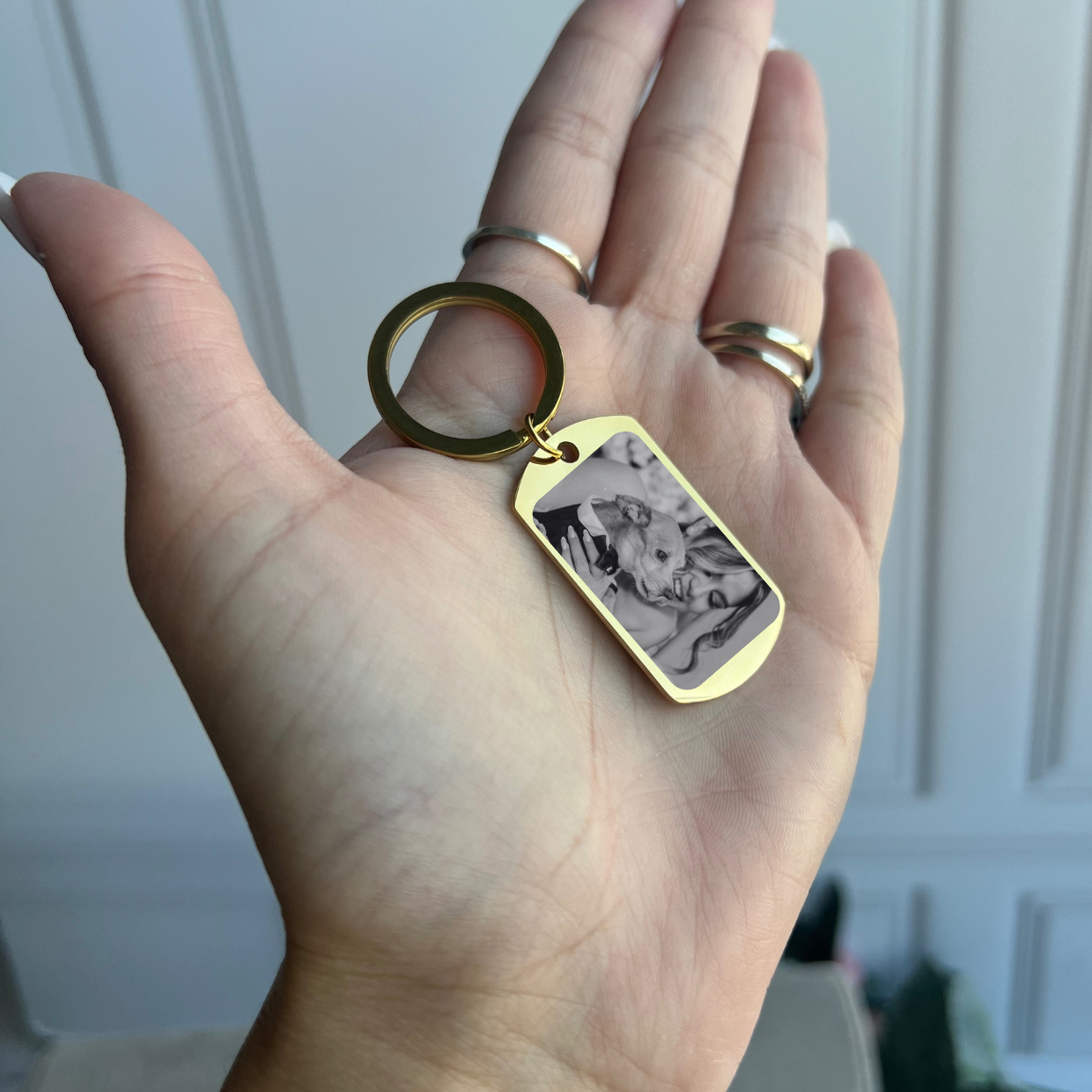 Llavero fotografía dorado