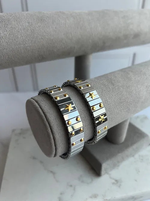 Pulsera estrella bicolor