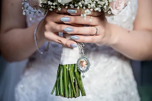 Relicario con foto boda plateado