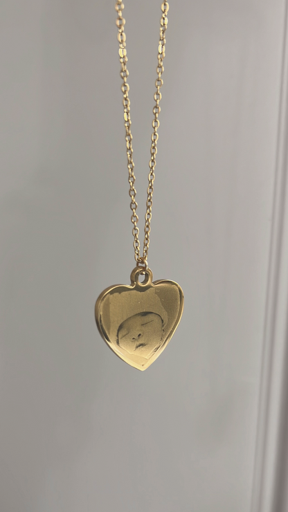 Collar corazón fotograbado